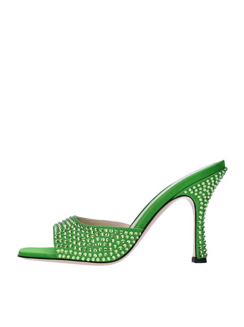 Mules modello DITA 95 in raso e strass GEDEBE | DITA 95 SATIN-CRYSTALVERDE